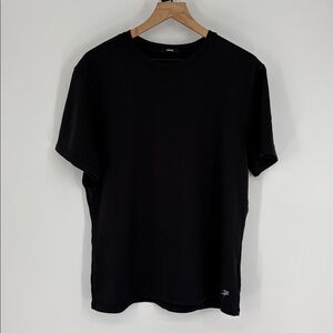 SENE Men's Cloud Crew T-Shirt Black Crewneck Short Sleeve Tee